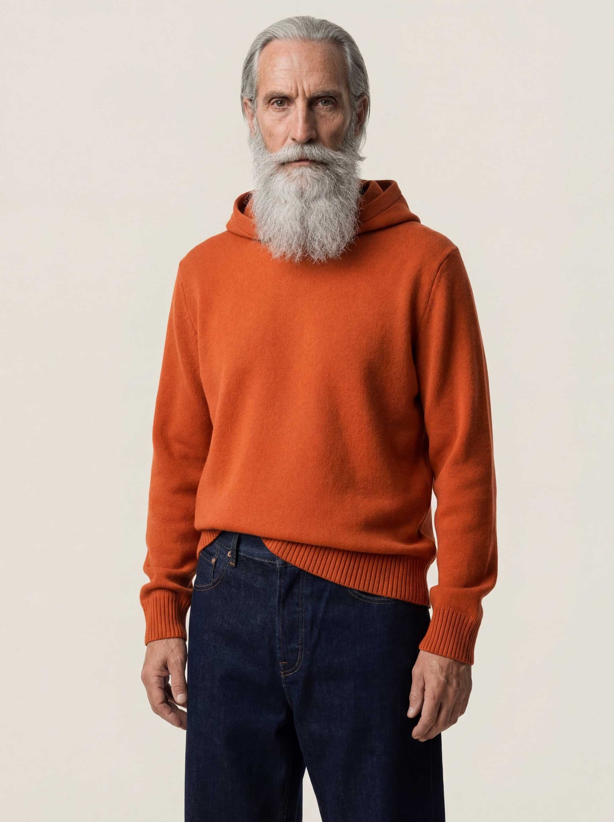 The Signature Merino Hoodie Burnt Orange Male Image
