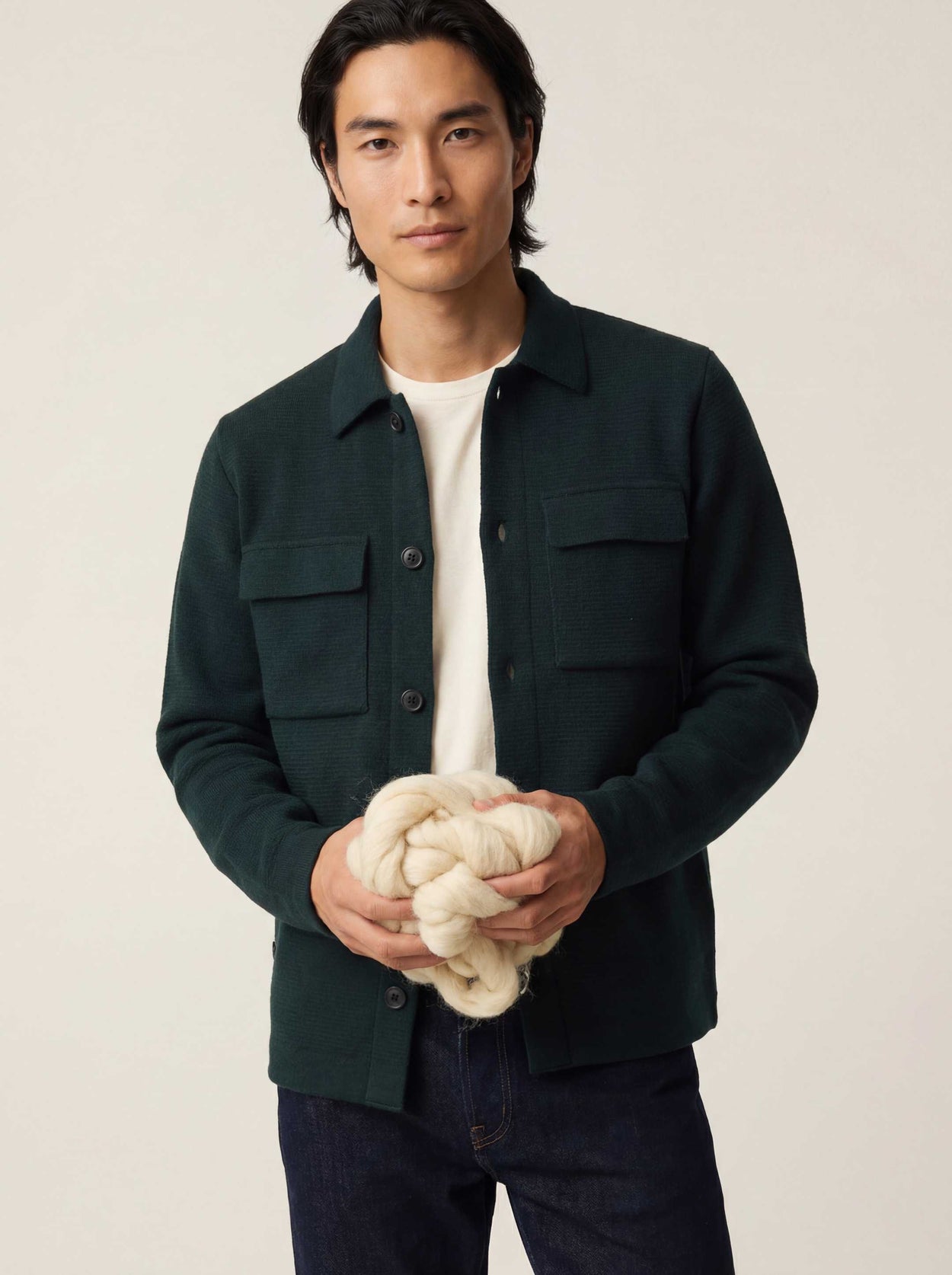 The Over Shirt Forest Green Male Image