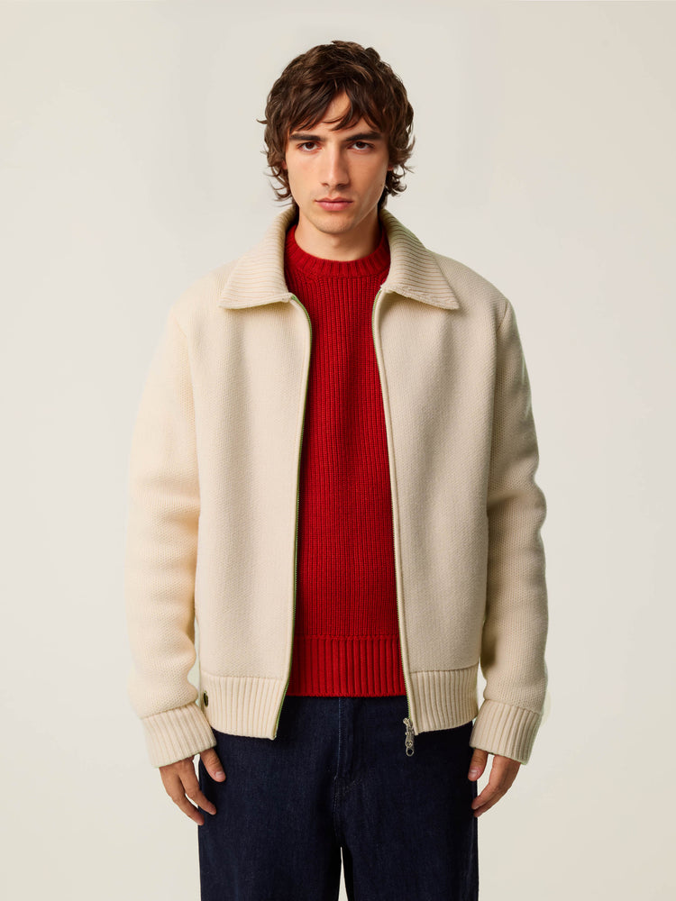 The Knitted Bomber Almond White Image