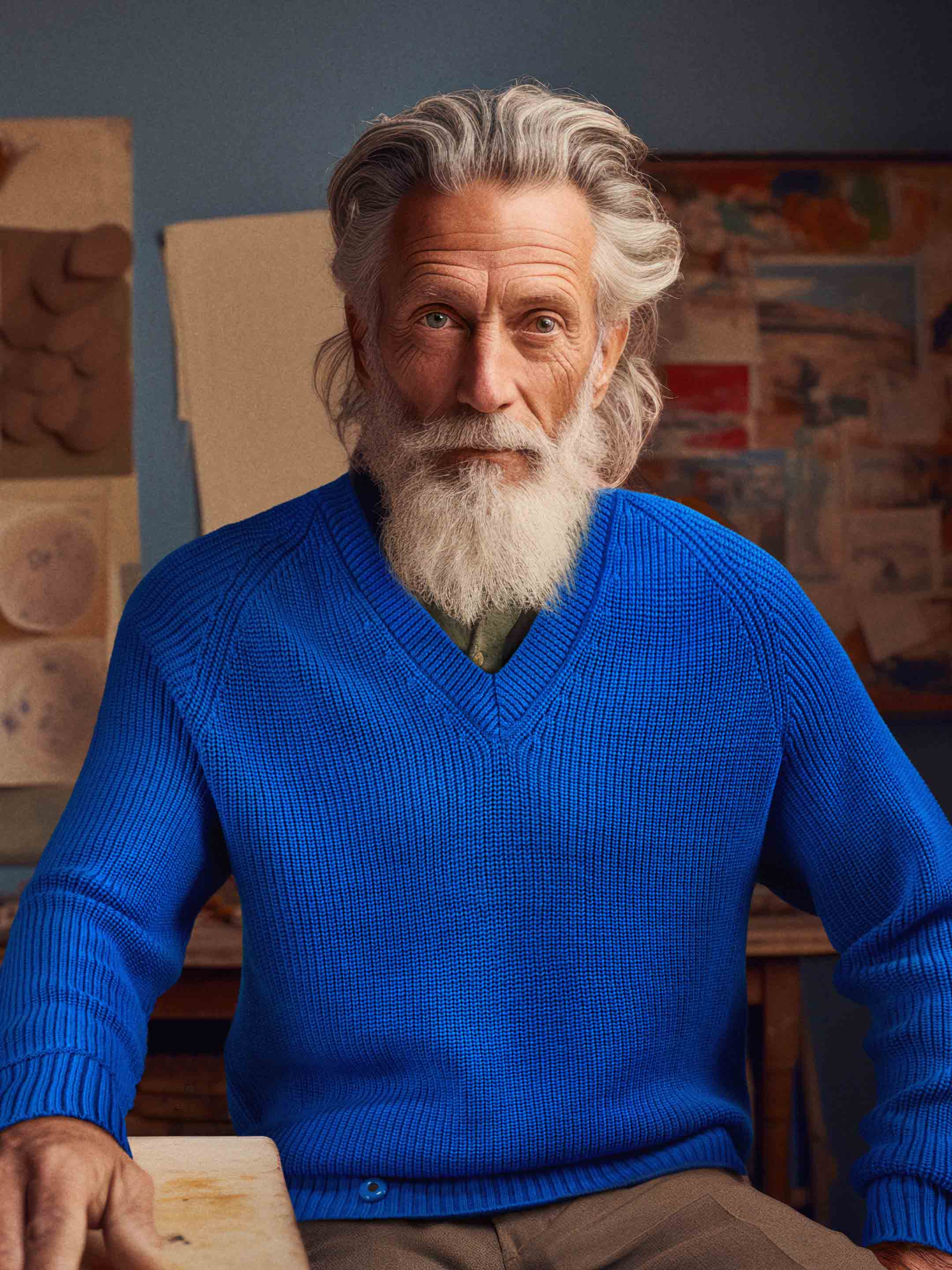 Weekday Knitted Jumper In Cobalt in Blue