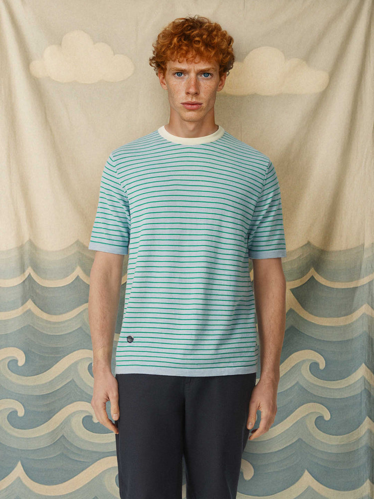 The Stripe T-Shirt Cloud Blue Image