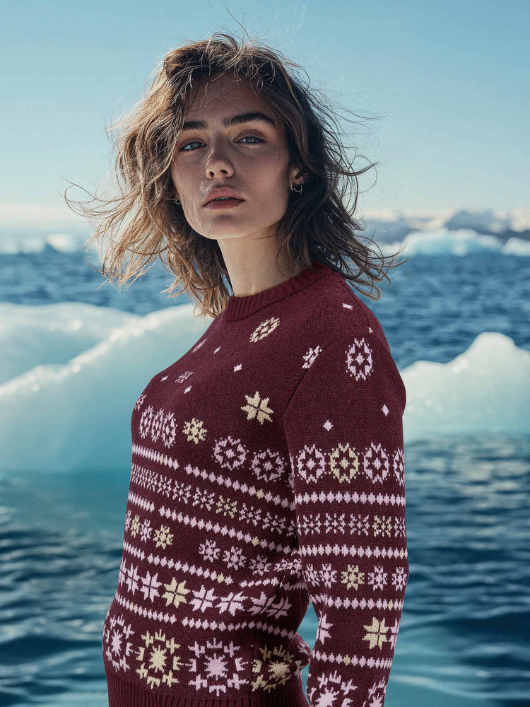 The Deconstructed Fair Isle Konini Burgundy Image