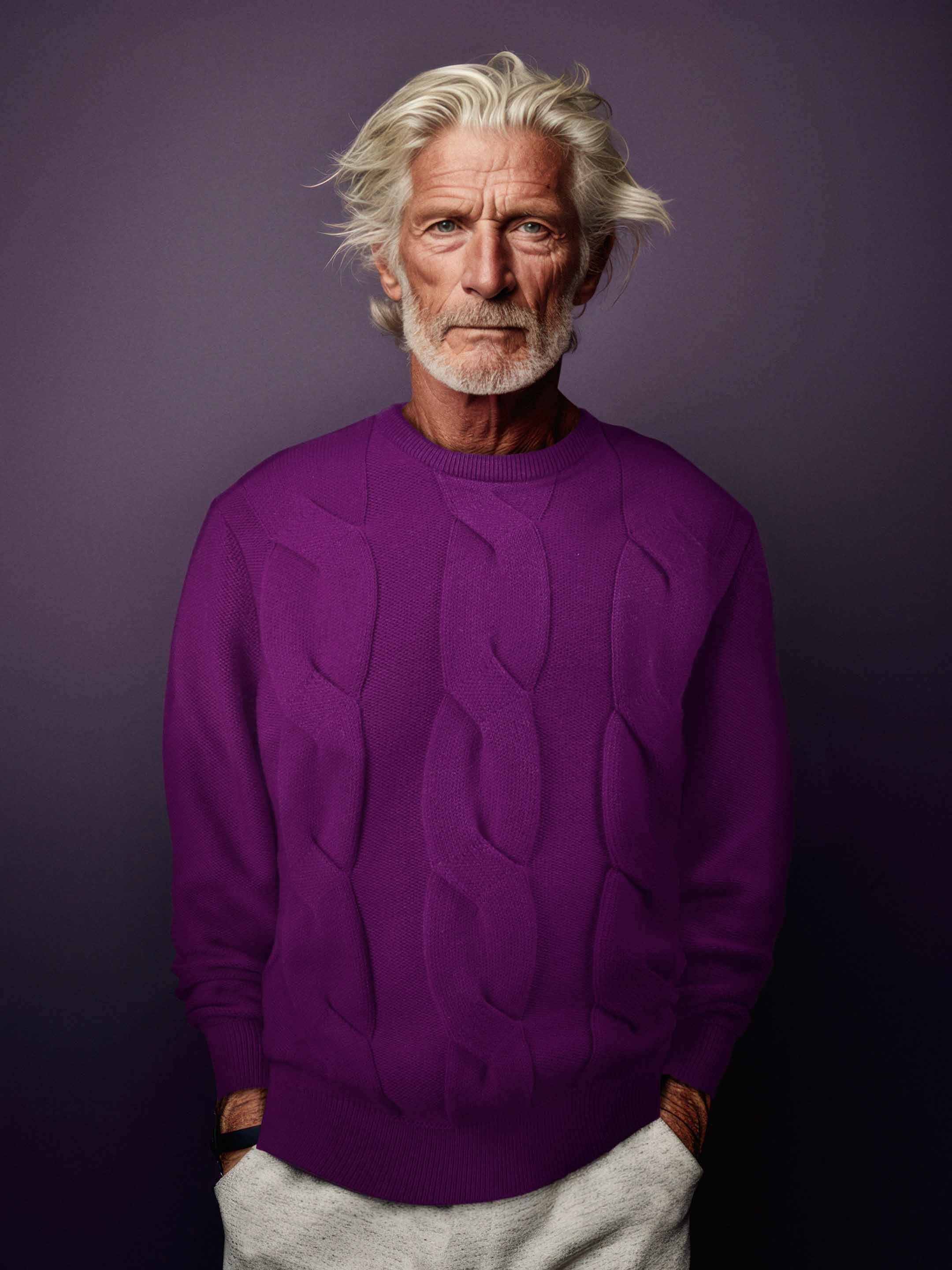 Royal Purple Knitted Crewneck Jumper - Men's/Women's - Sheep Inc