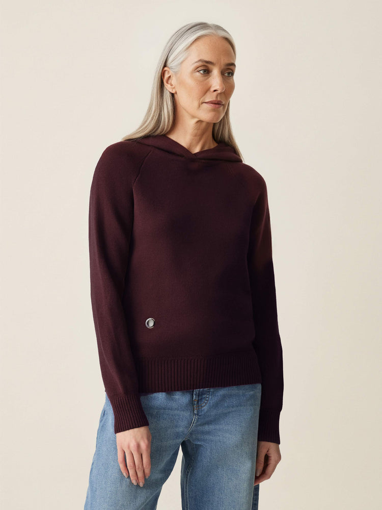 The Knitted Hoodie Konini Burgundy Image