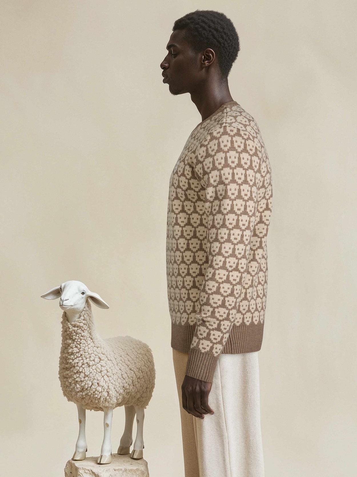 The Flock Crewneck Fawn Brown Male Image