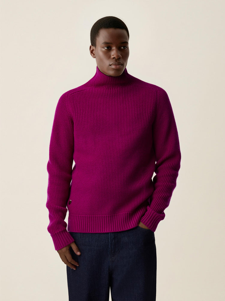 The Soft-Knit High Neck Royal Purple Image