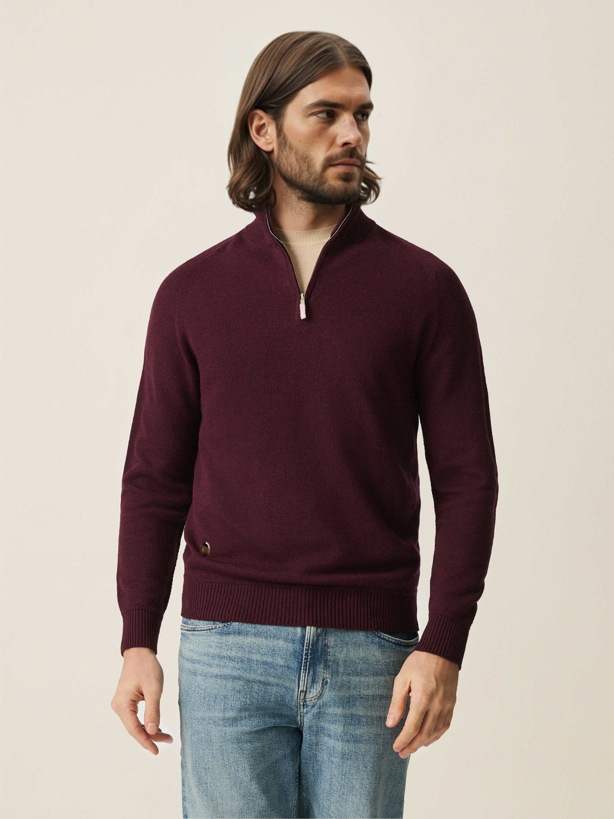 The Half Zip Konini Burgundy Male Image
