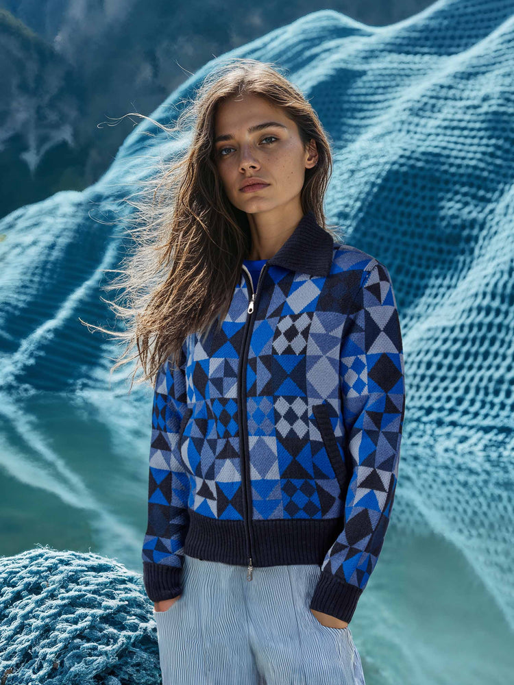 The Patchwork Bomber Pacific Blue Image