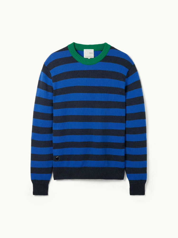 The Stripe Crewneck Pacific Blue Image