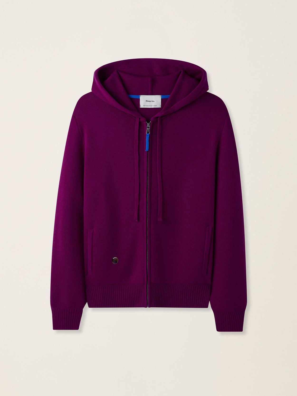 The Signature Merino Zip Hoodie Royal Purple Image
