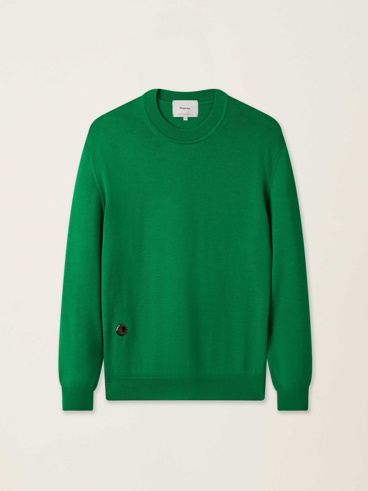 The Women's Fine Knit Crewneck Bottle Green Image
