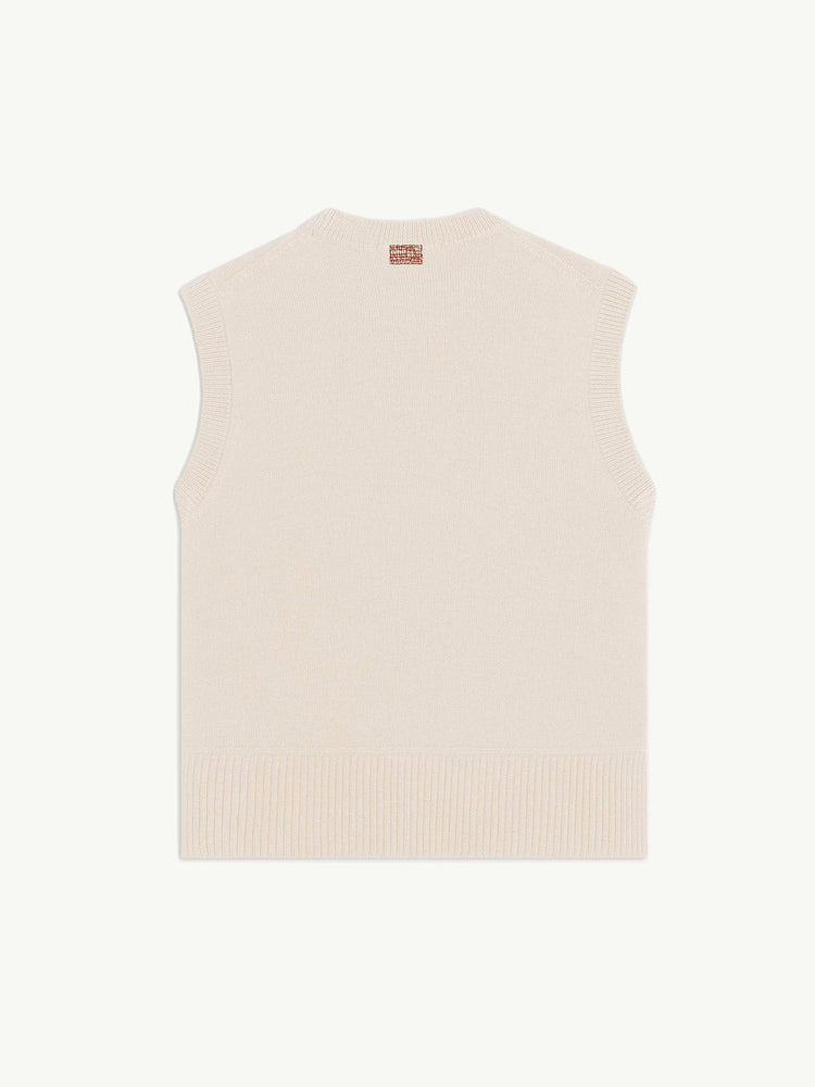 The Crewneck Vest Almond White Image