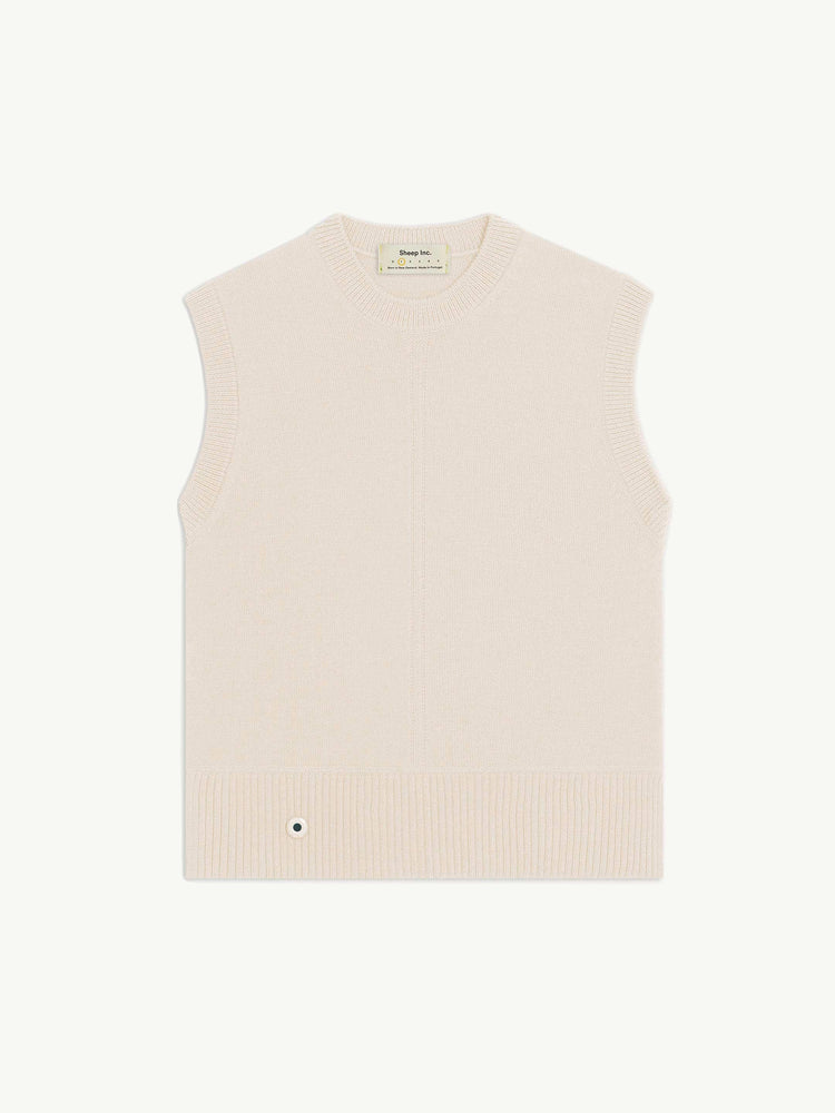 The Crewneck Vest Almond White Image