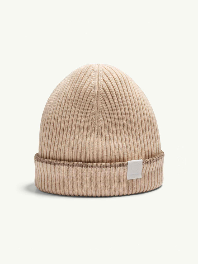 The Reversible Beanie Fawn Brown | Almond White Image
