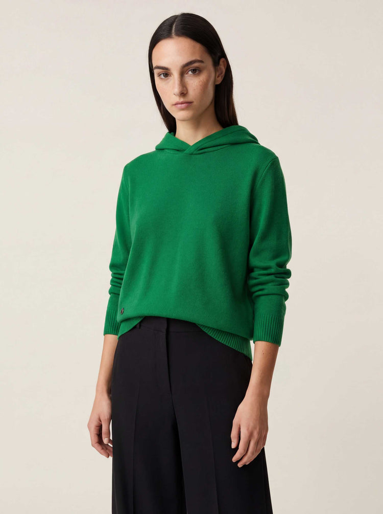 The Signature Merino Hoodie Bottle Green Image