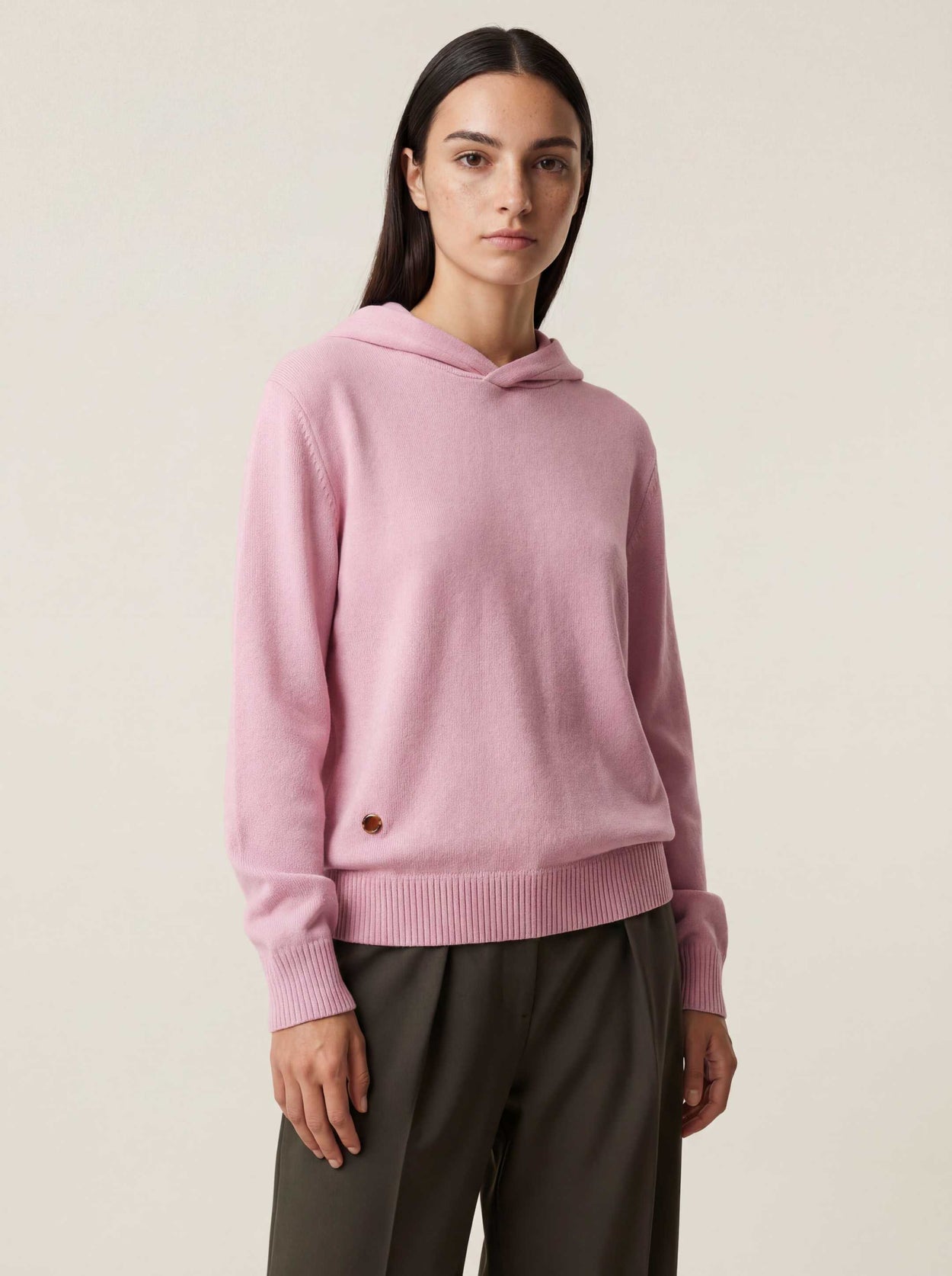 The Signature Merino Hoodie Candyfloss Pink Female Image