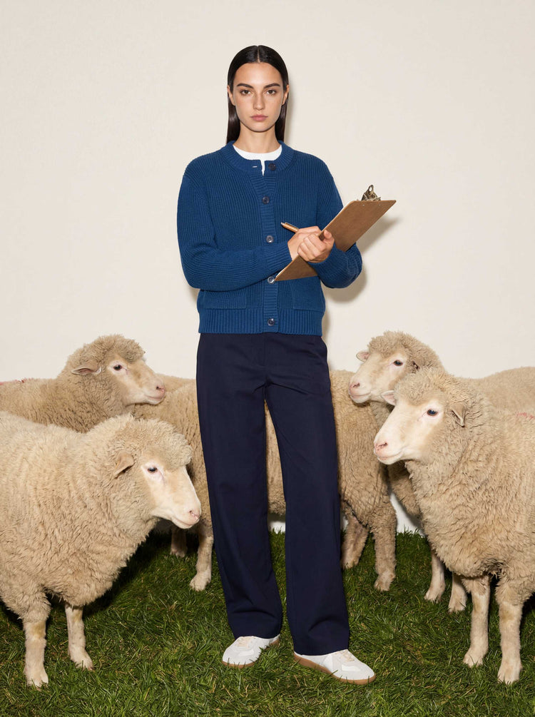 The Soft-Rib Cardigan Tasman Blue Image