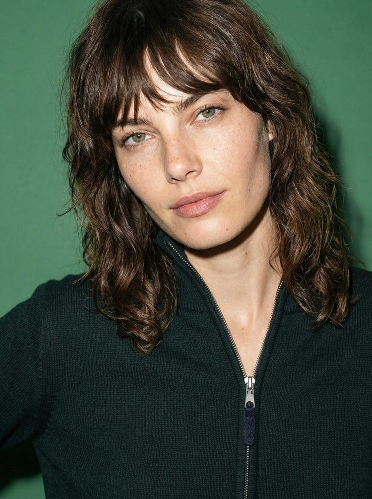 The Everyday Zip Through Jumper Forest Green Image