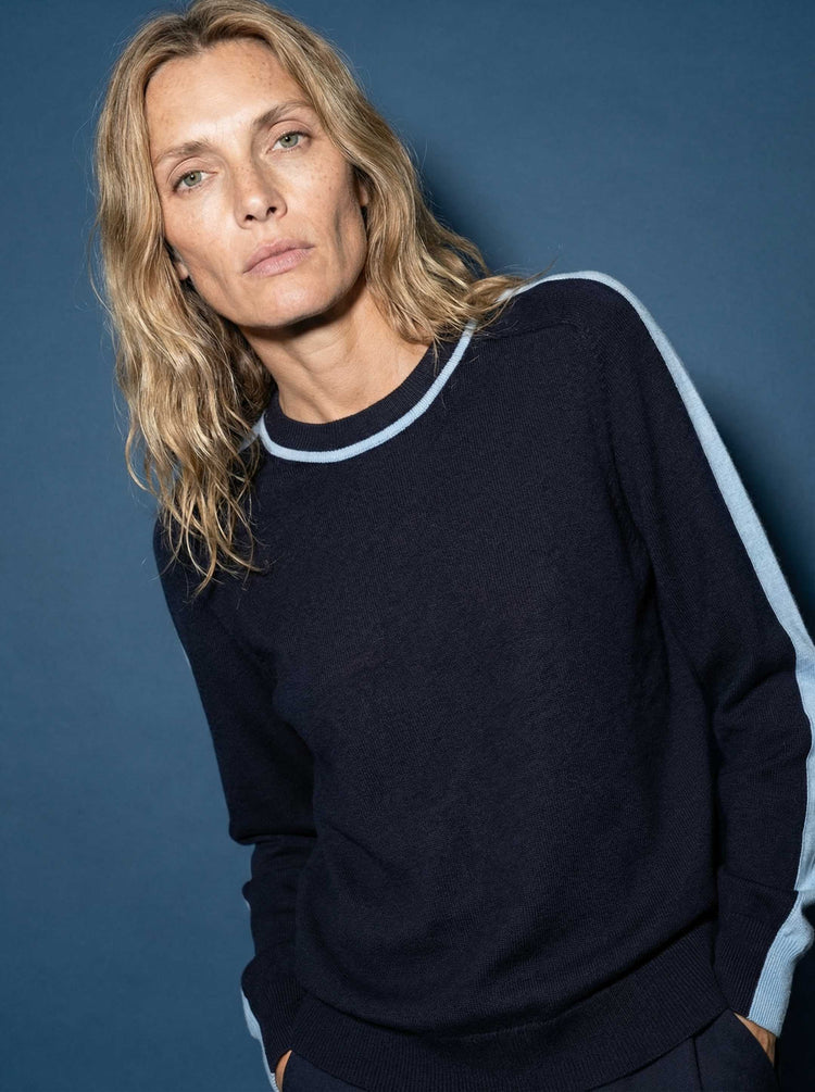 The Silhouette Crewneck Jumper Pacific Blue Image