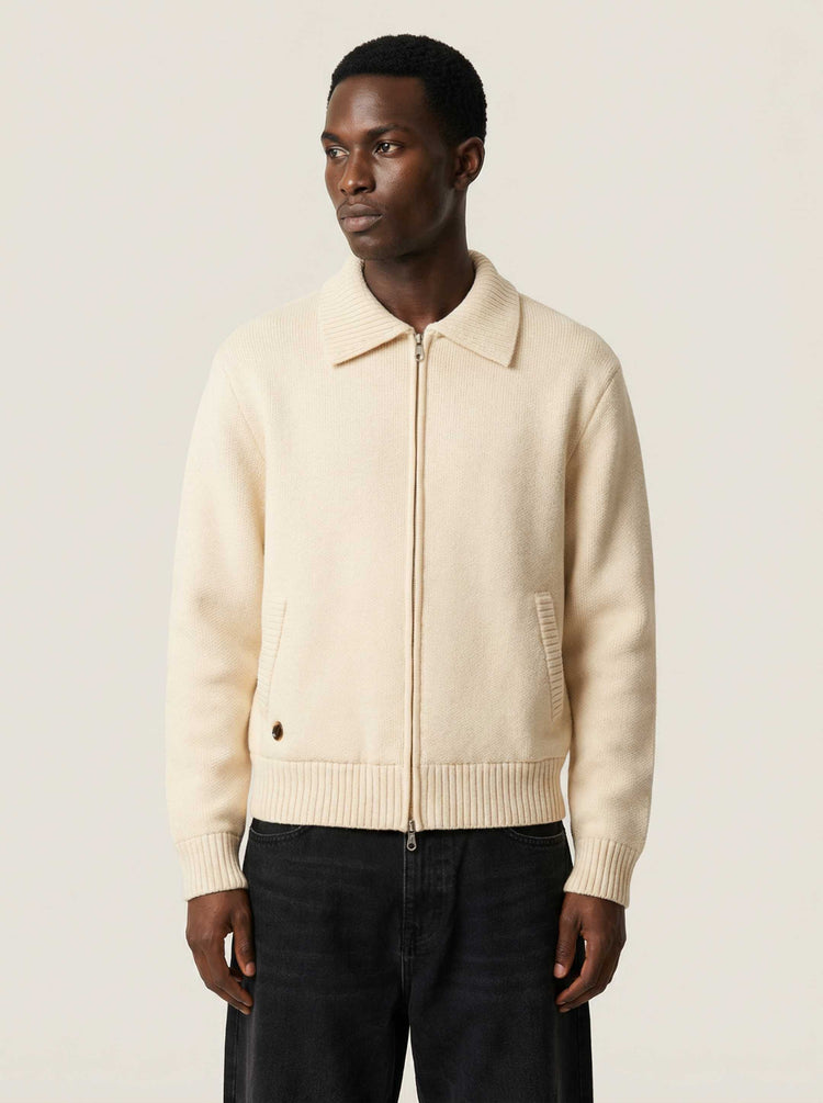 The Knitted Bomber Almond White Image