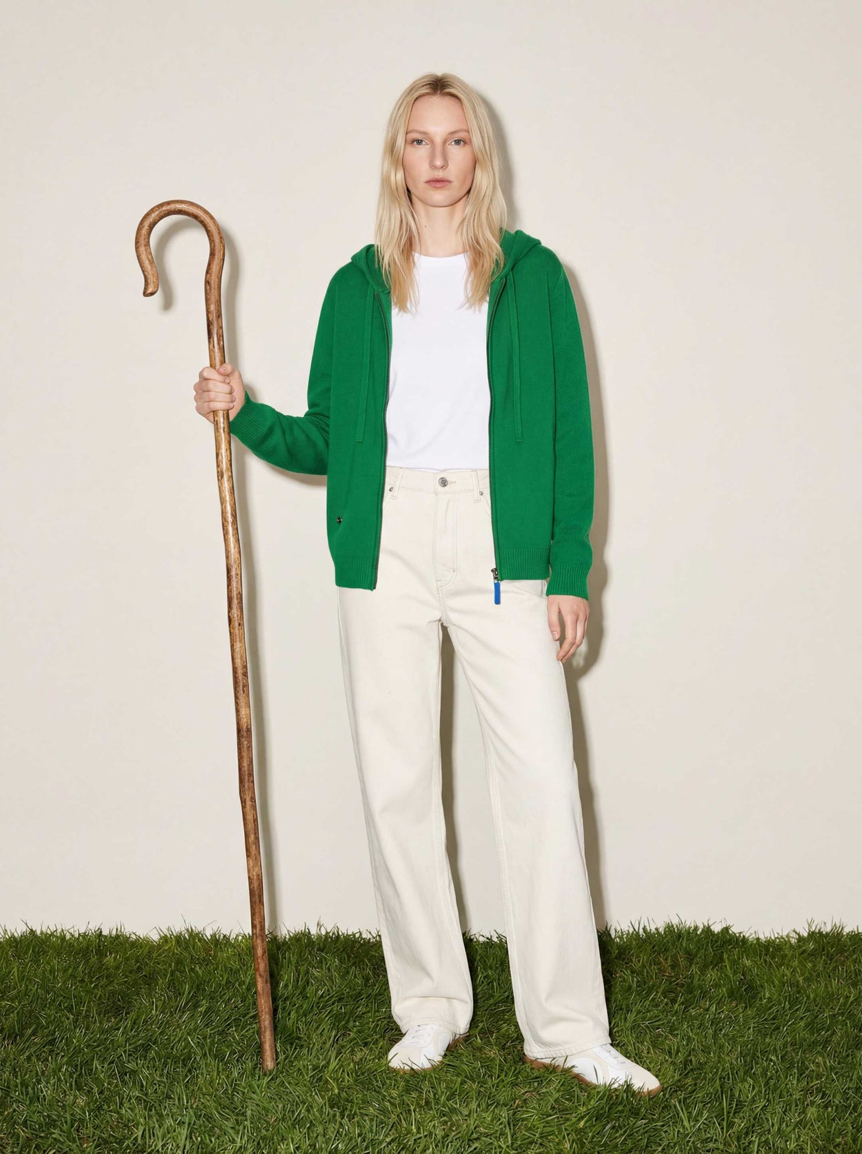 The Signature Merino Zip Hoodie Bottle Green Female Image