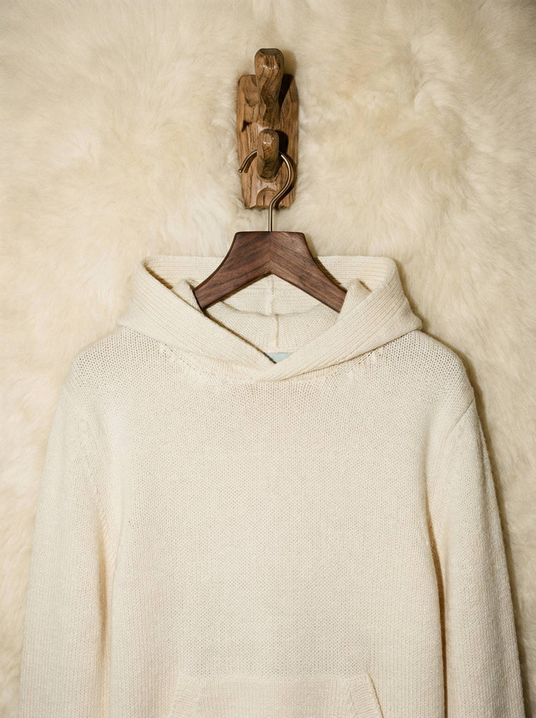 The Chunky Knit Hoodie Raw White Image