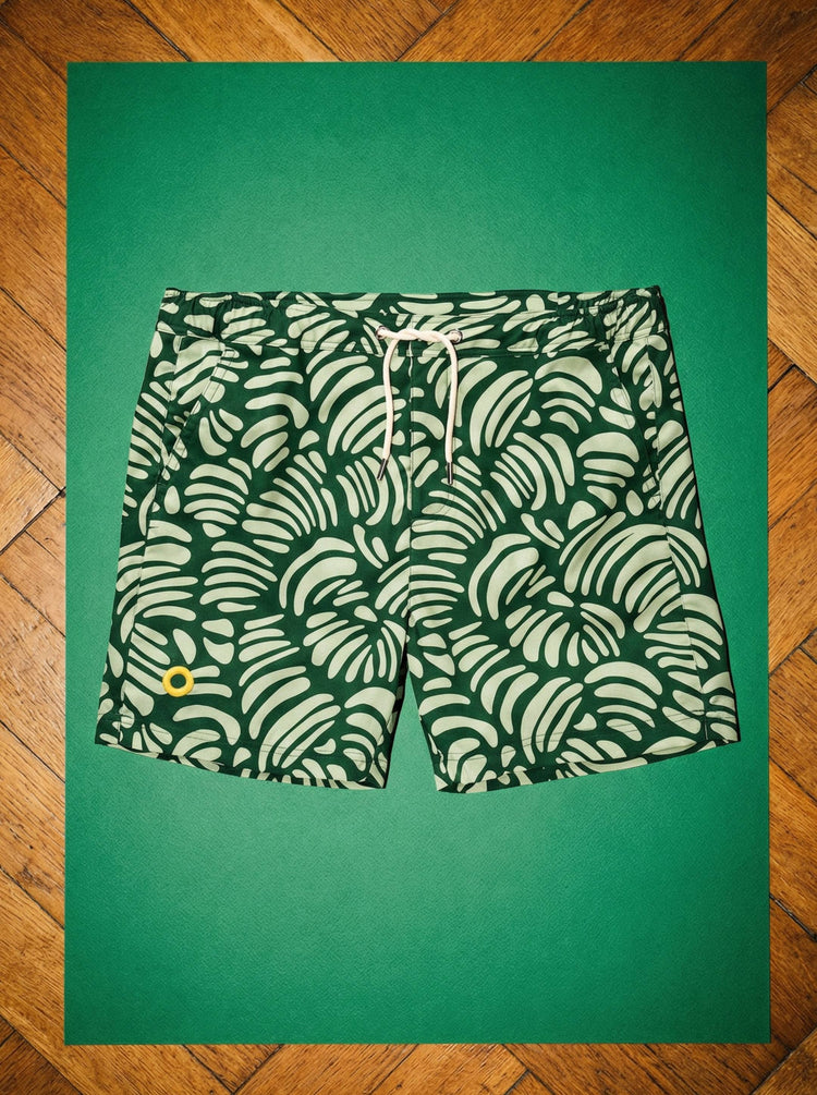 The Merino Swim Shorts Green Tropic Image