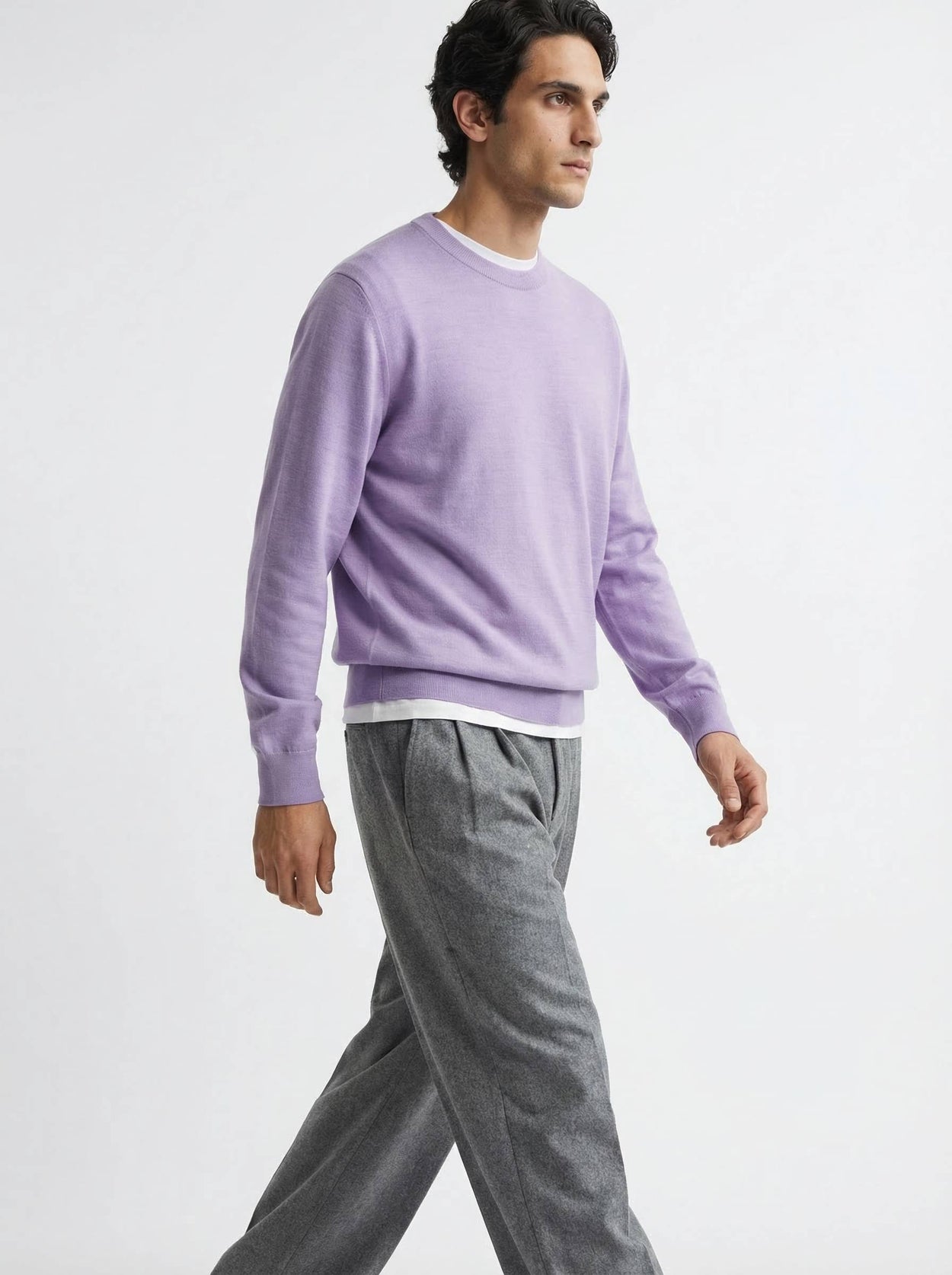 The Fine Knit Crewneck Lupin Lilac Male Image