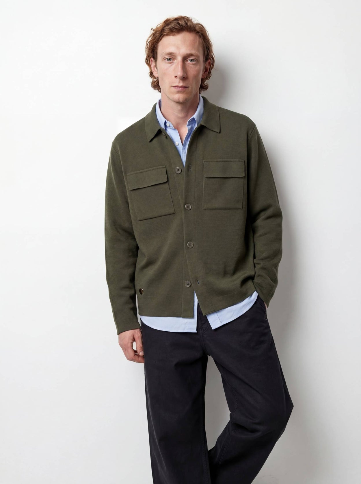 The Over Shirt Moss Green Male Image