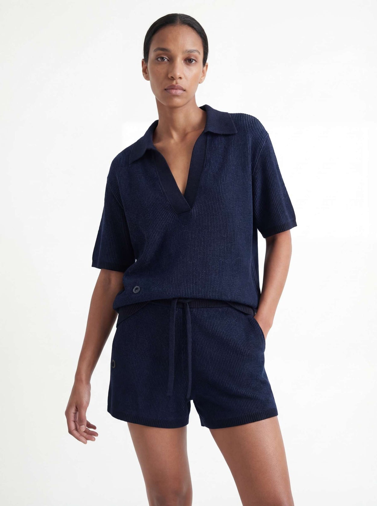 The Plaited Shorts Pacific Blue Female Image