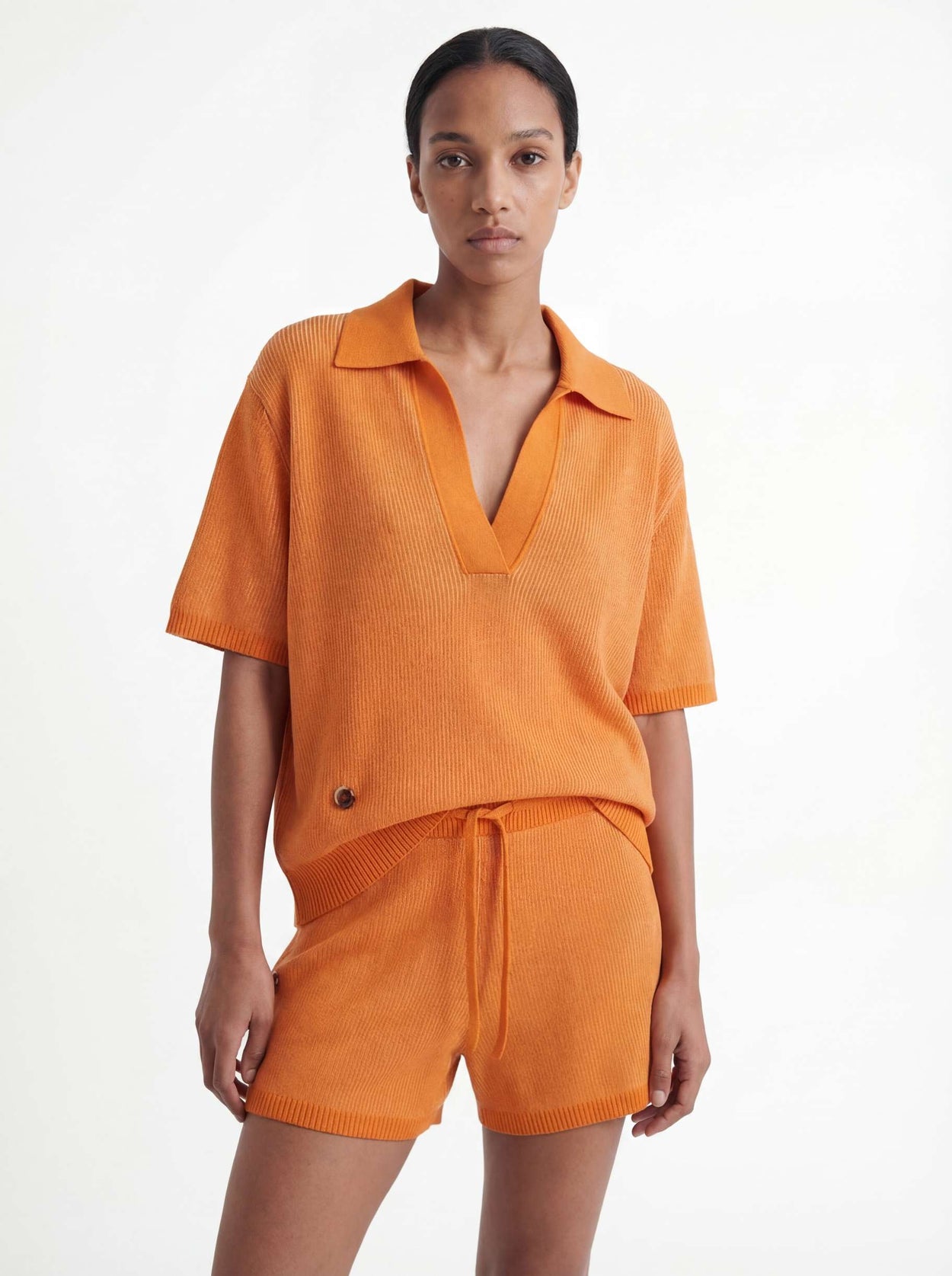 The Plaited Shorts Persimmon Orange Female Image