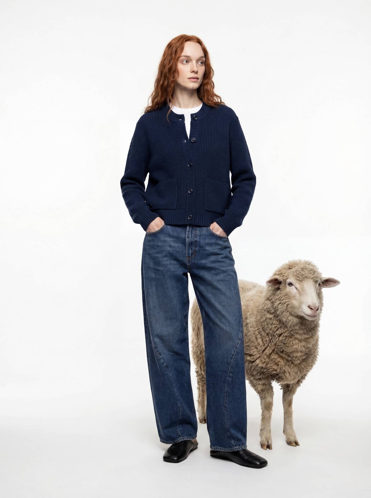The Soft-Rib Cardigan Tasman Blue Female Image