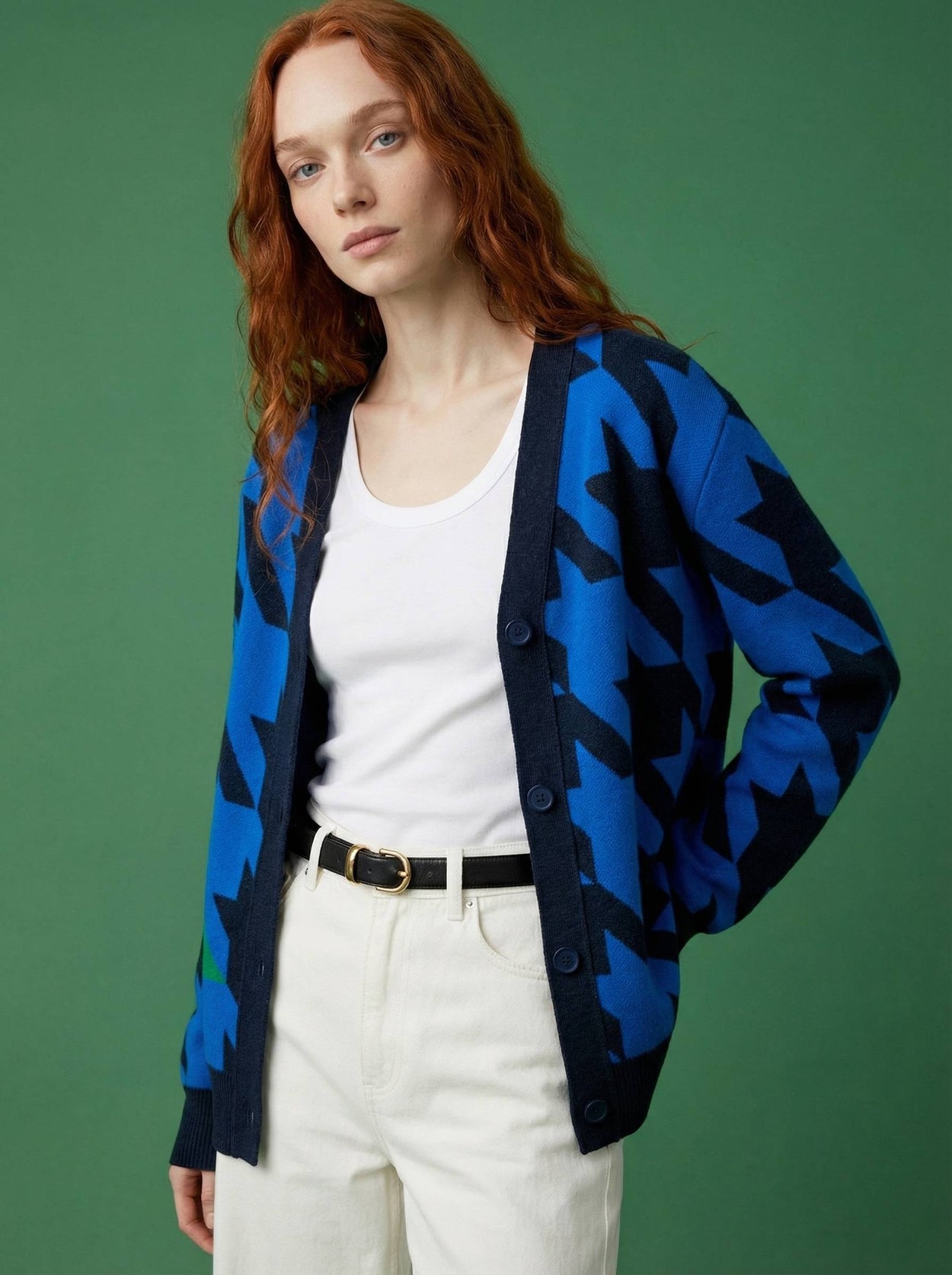 The Sheepstooth Cardigan Pacific Blue Female Image