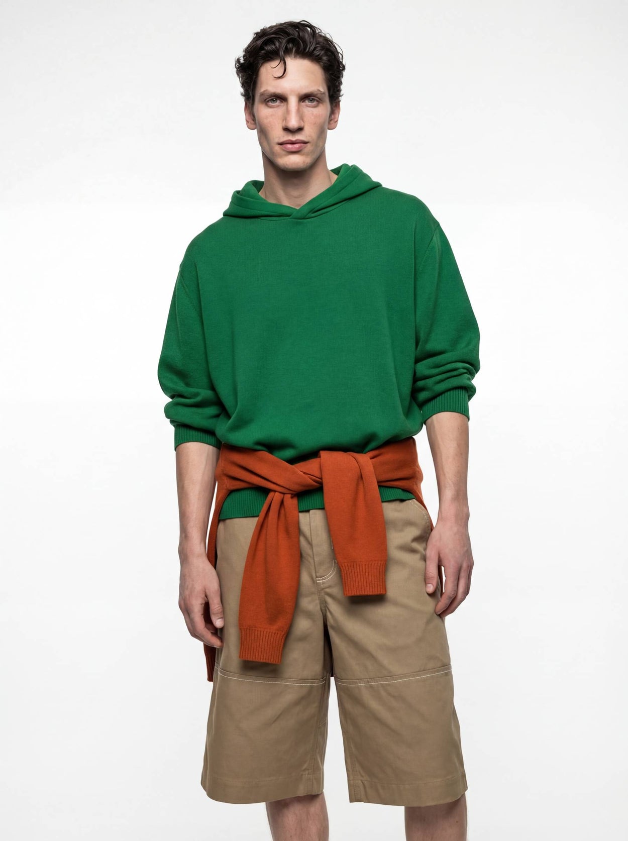 The Signature Merino Hoodie Bottle Green Male Image