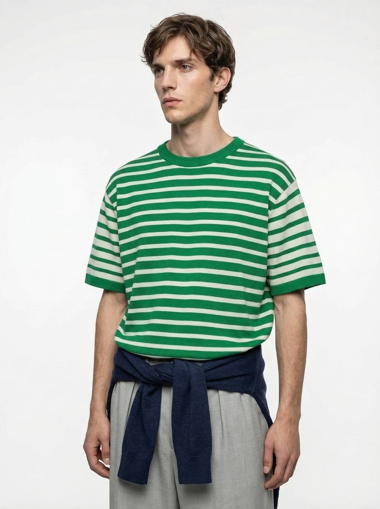 The Stripe T-Shirt Bottle Green Male Image