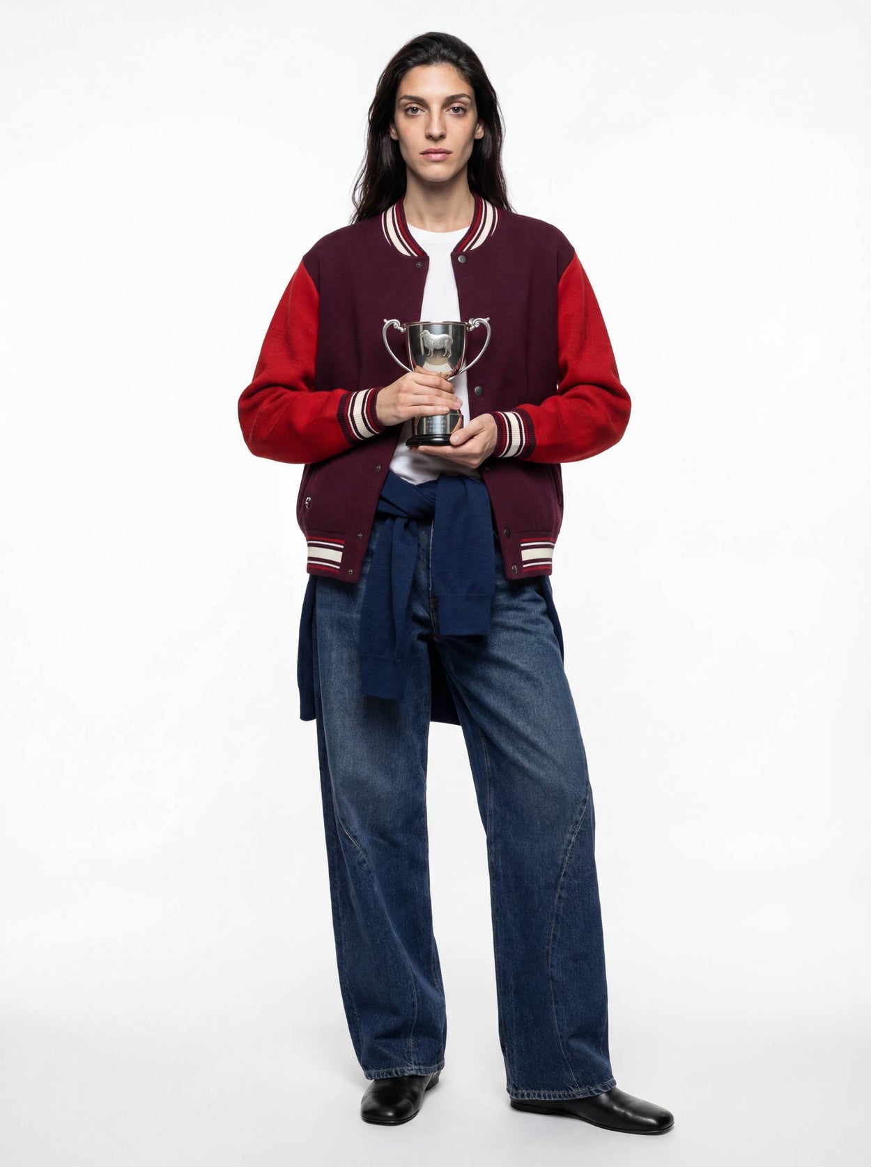 The Varsity Jacket Konini Burgundy Female Image