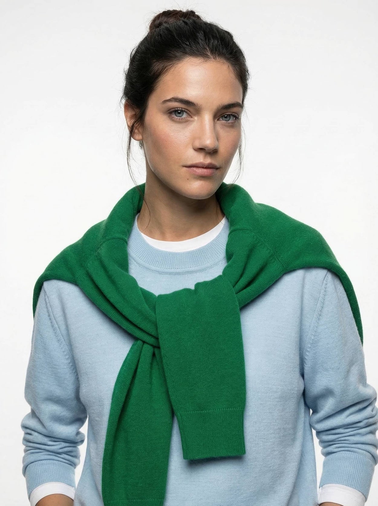 The Boxy Knitted Crewneck Cloud Blue Female Image