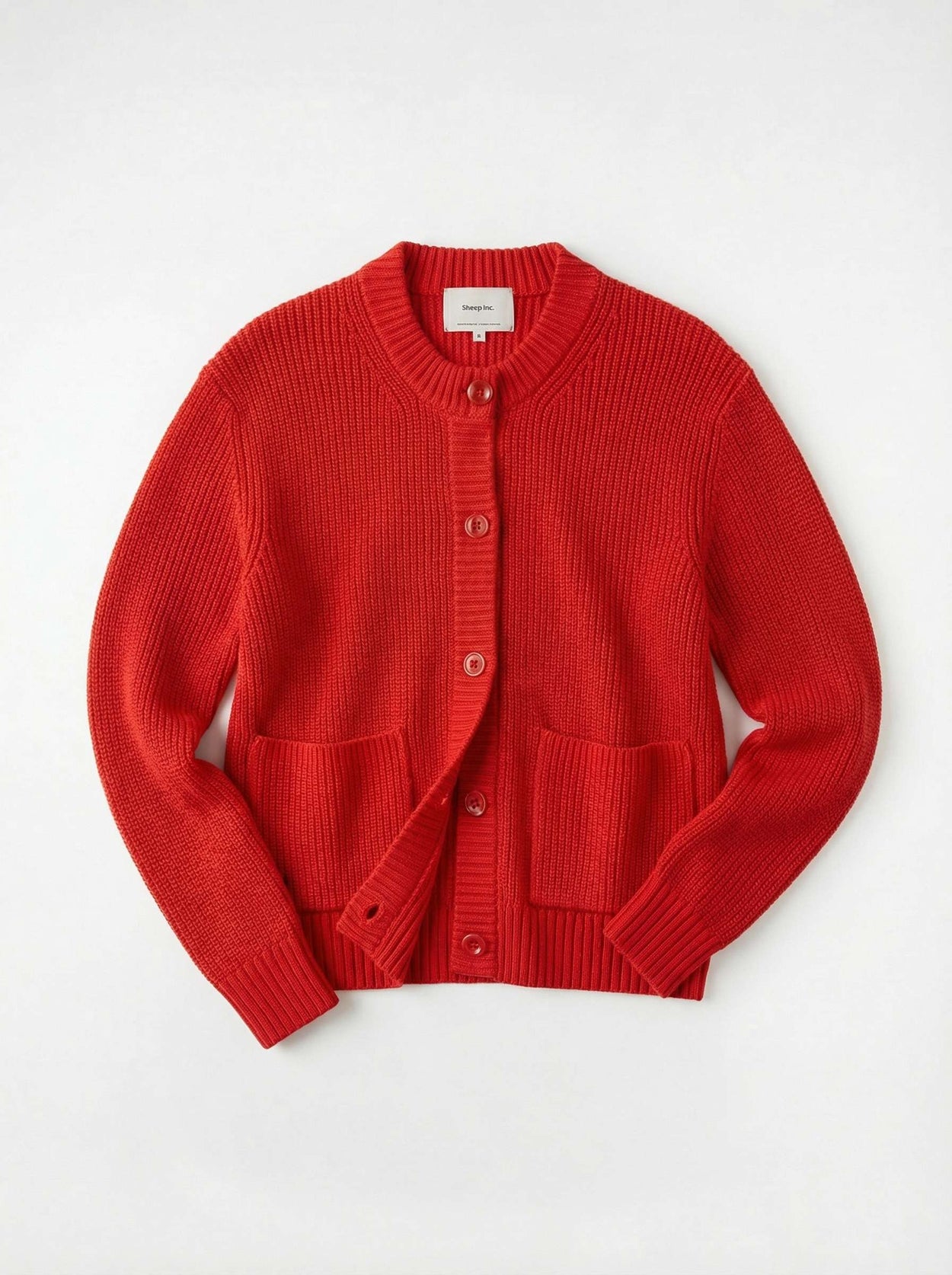 The Soft-Rib Cardigan - Poppy Red