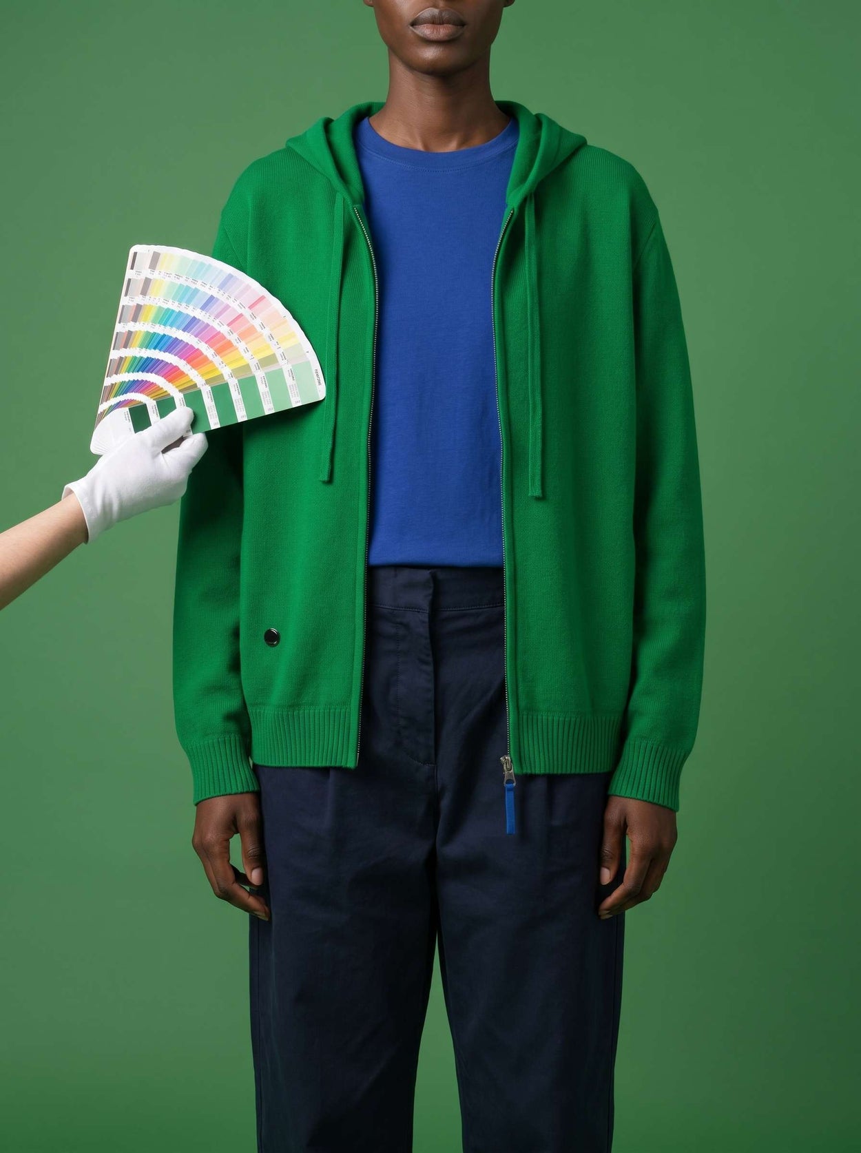 The Signature Merino Zip Hoodie Bottle Green Female Image