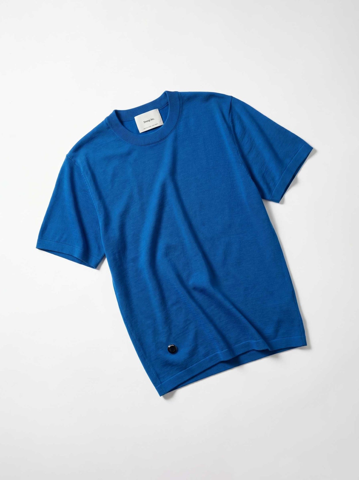 Fine Knit T Shirt Cobalt Blue