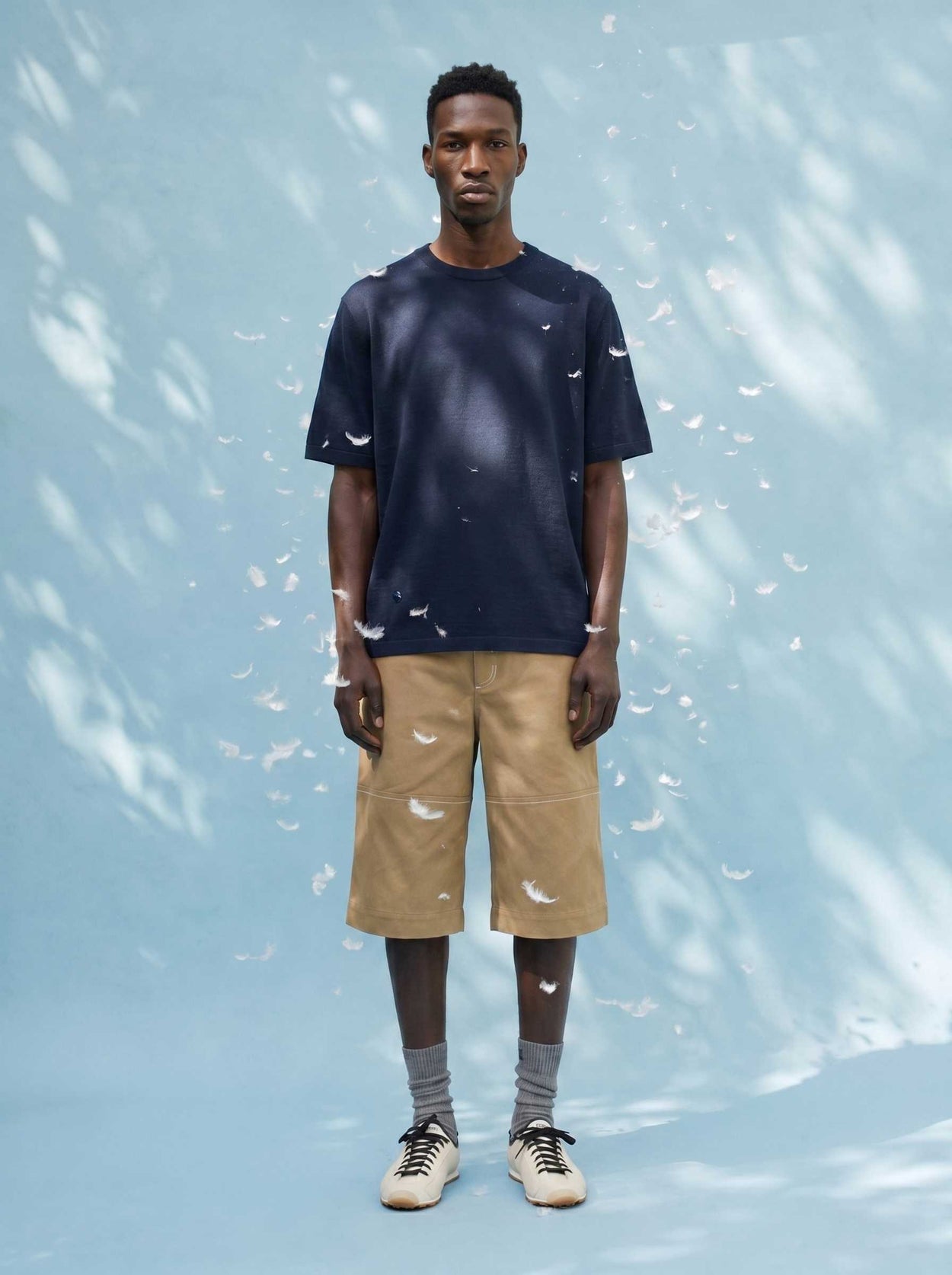 The Fine Knit T-Shirt Pacific Blue Male Image