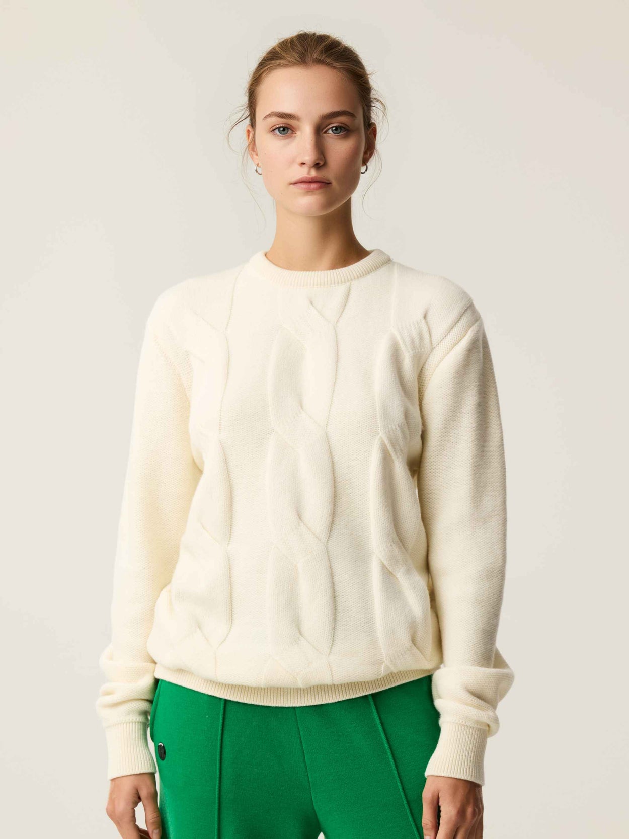 The Cable Knit Raw White Female Image