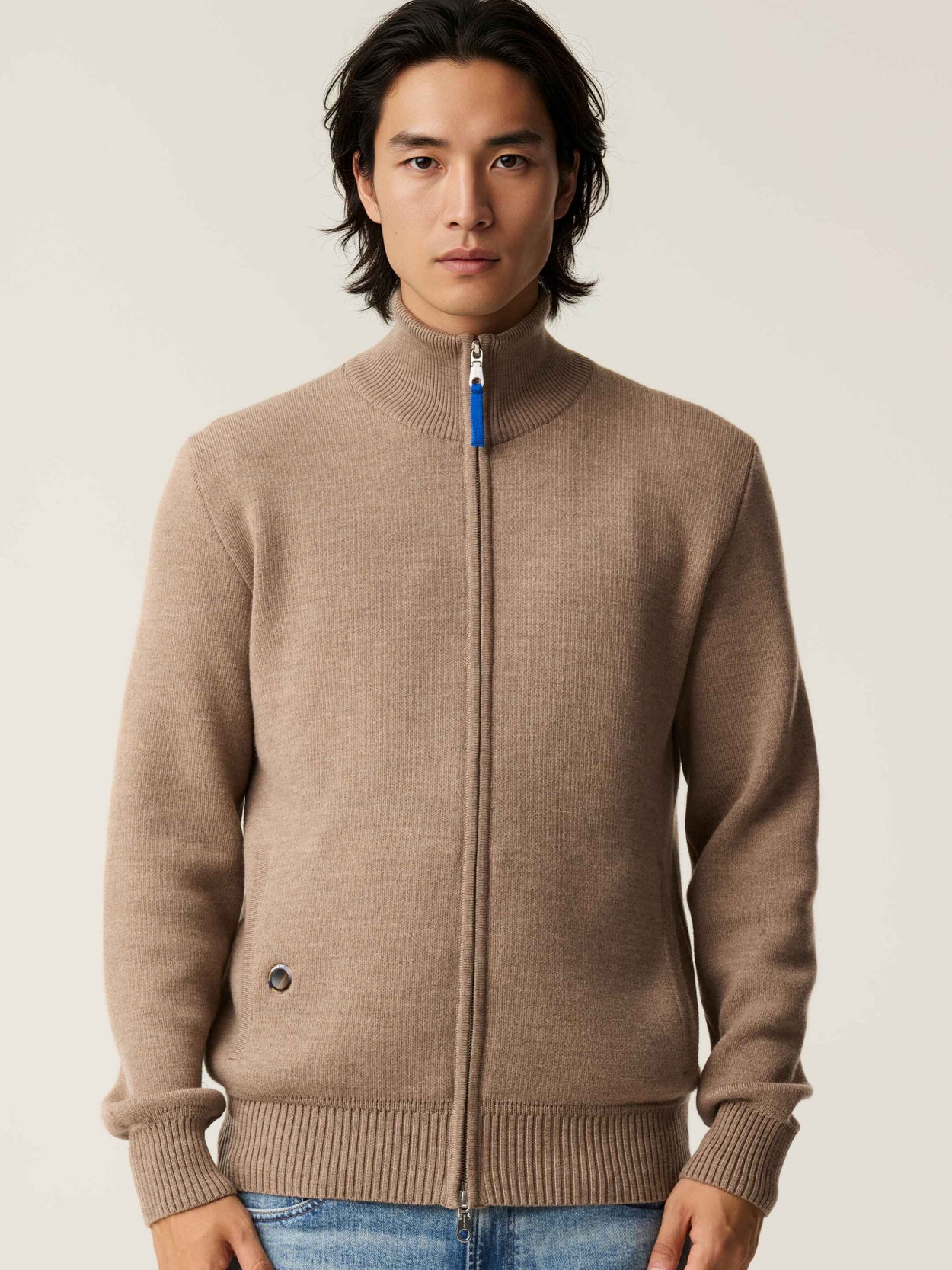 The Everyday Zip Through Fawn Brown Male Image