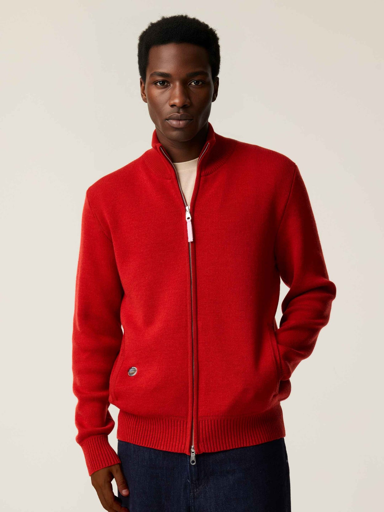 The Everyday Zip Through Tomato Red Male Image