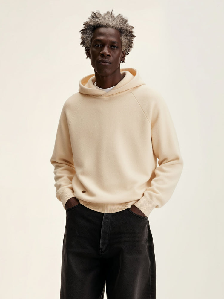 The Knitted Hoodie Almond White Image
