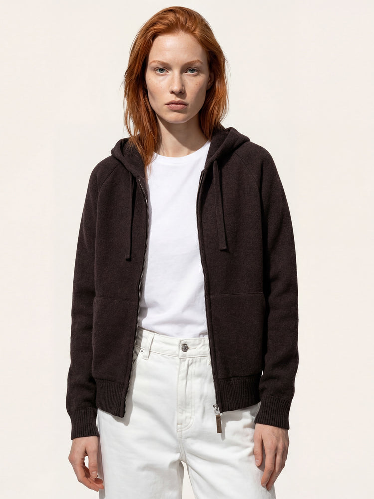 The Knitted Zip Hoodie Anthracite Black Image