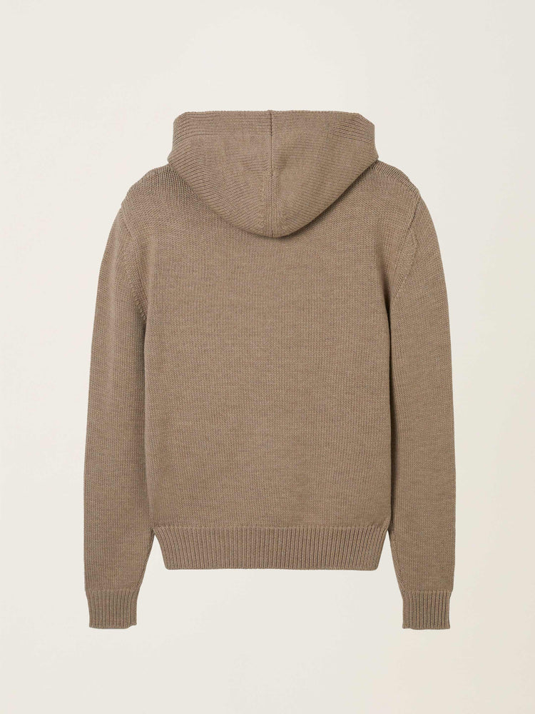 The Chunky Knit Hoodie Fawn Brown Image
