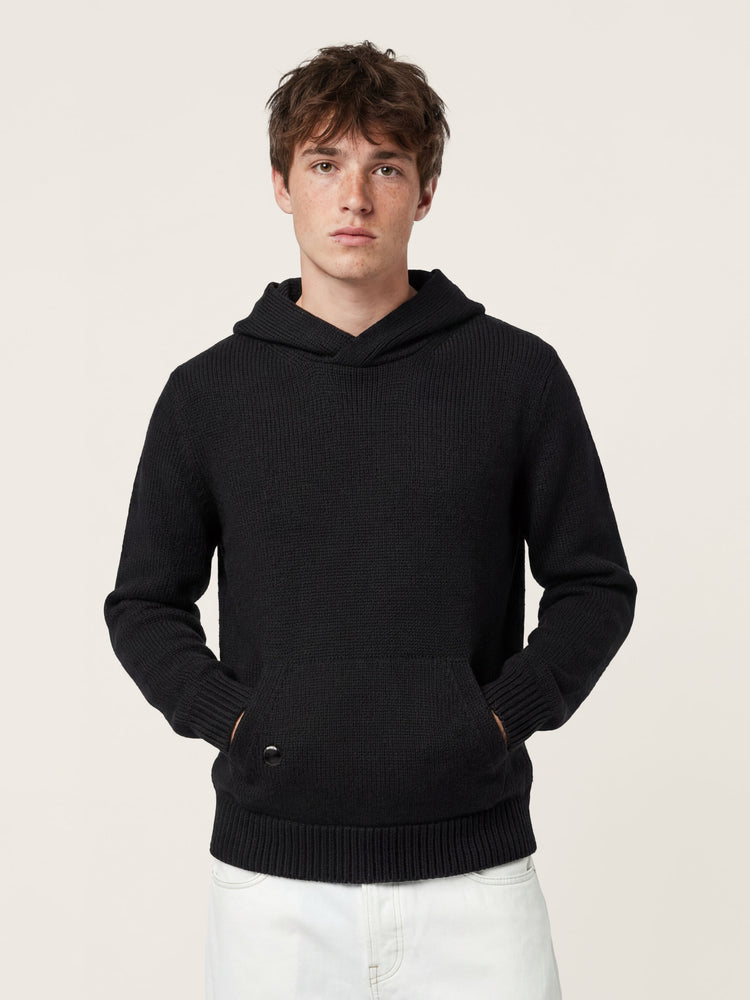 The Chunky Knit Hoodie Anthracite Black Image