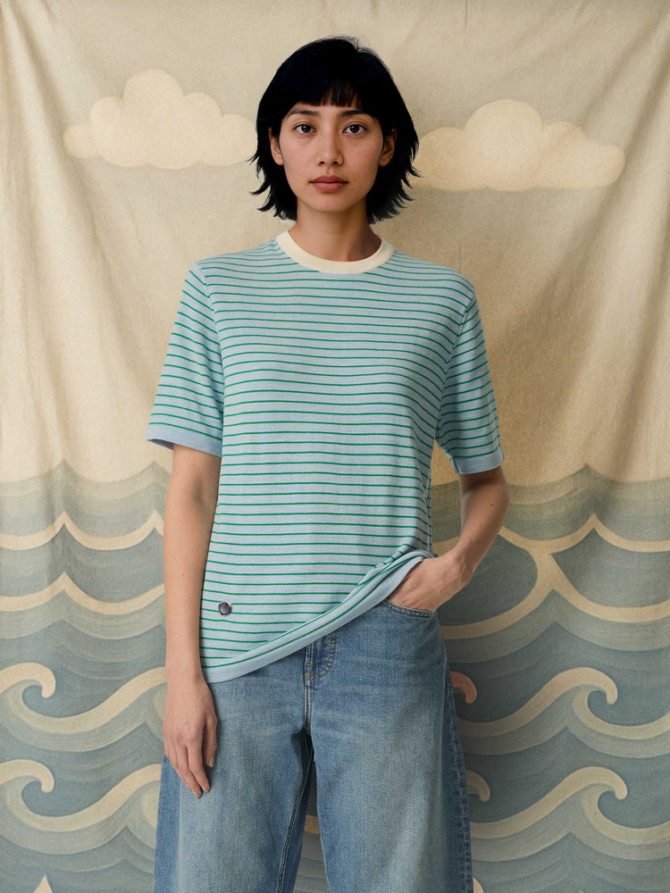 The Stripe T-Shirt Cloud Blue Image