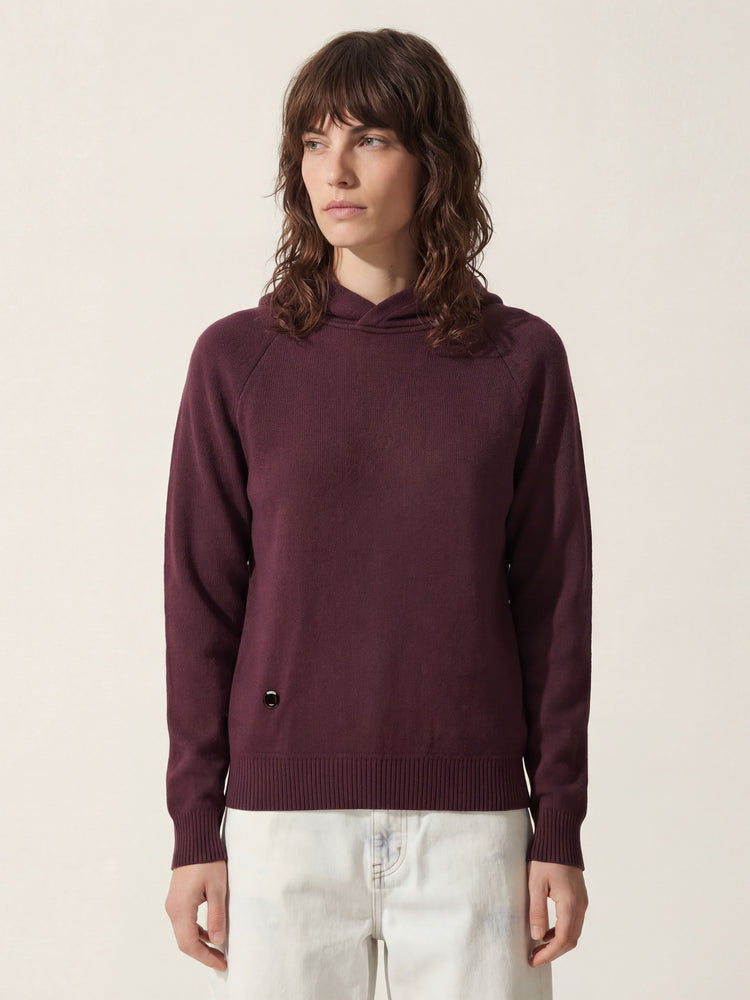 The Knitted Hoodie Konini Burgundy Image